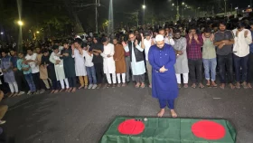 ঢাবিতে সেই শিশুর গায়েবানা জানাজা, কফিন মিছিল