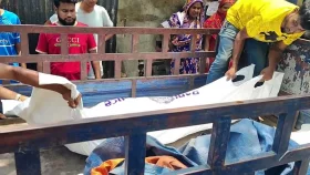 বালুভর্তি ট্রাক চাপায় বৃদ্ধের মৃত্যু