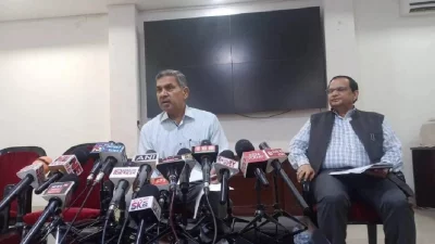 সাংবাদিক সম্মেলনে মণিপুরের নিরাপত্তা উপদেষ্টা কুলদীপ সিং। ছবি: সংগৃহীত।