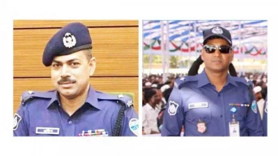 ফাঁসির দণ্ডপ্রাপ্ত ওসি প্রদীপ ও পরিদর্শক লিয়াকত। 